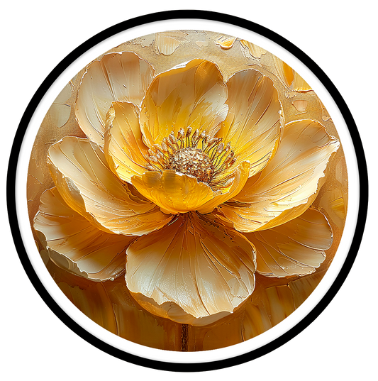 Ipe flower round wall art