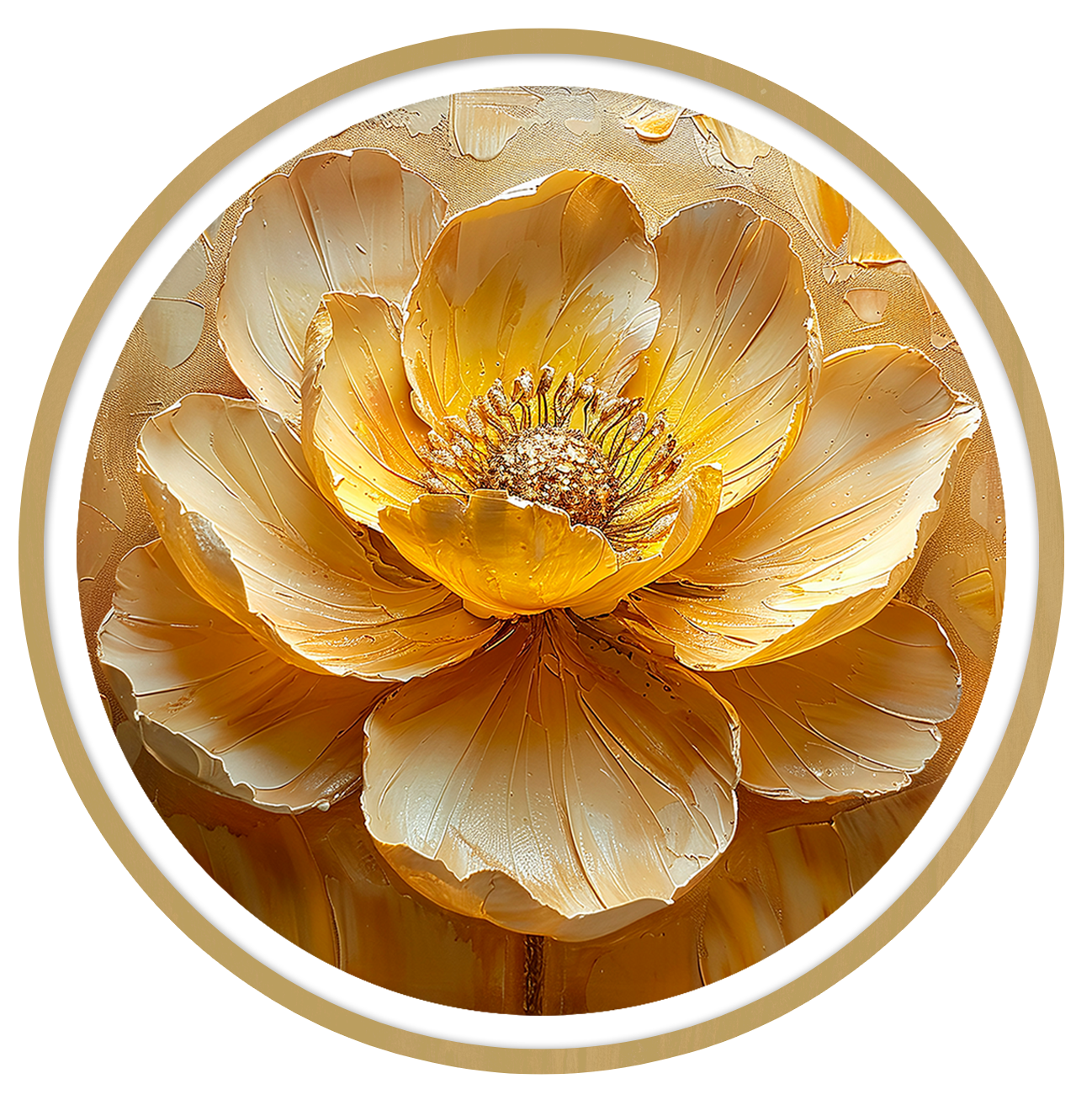 Ipe flower round wall art