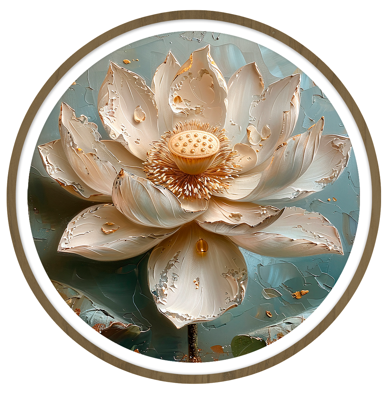 Lotus round wall art