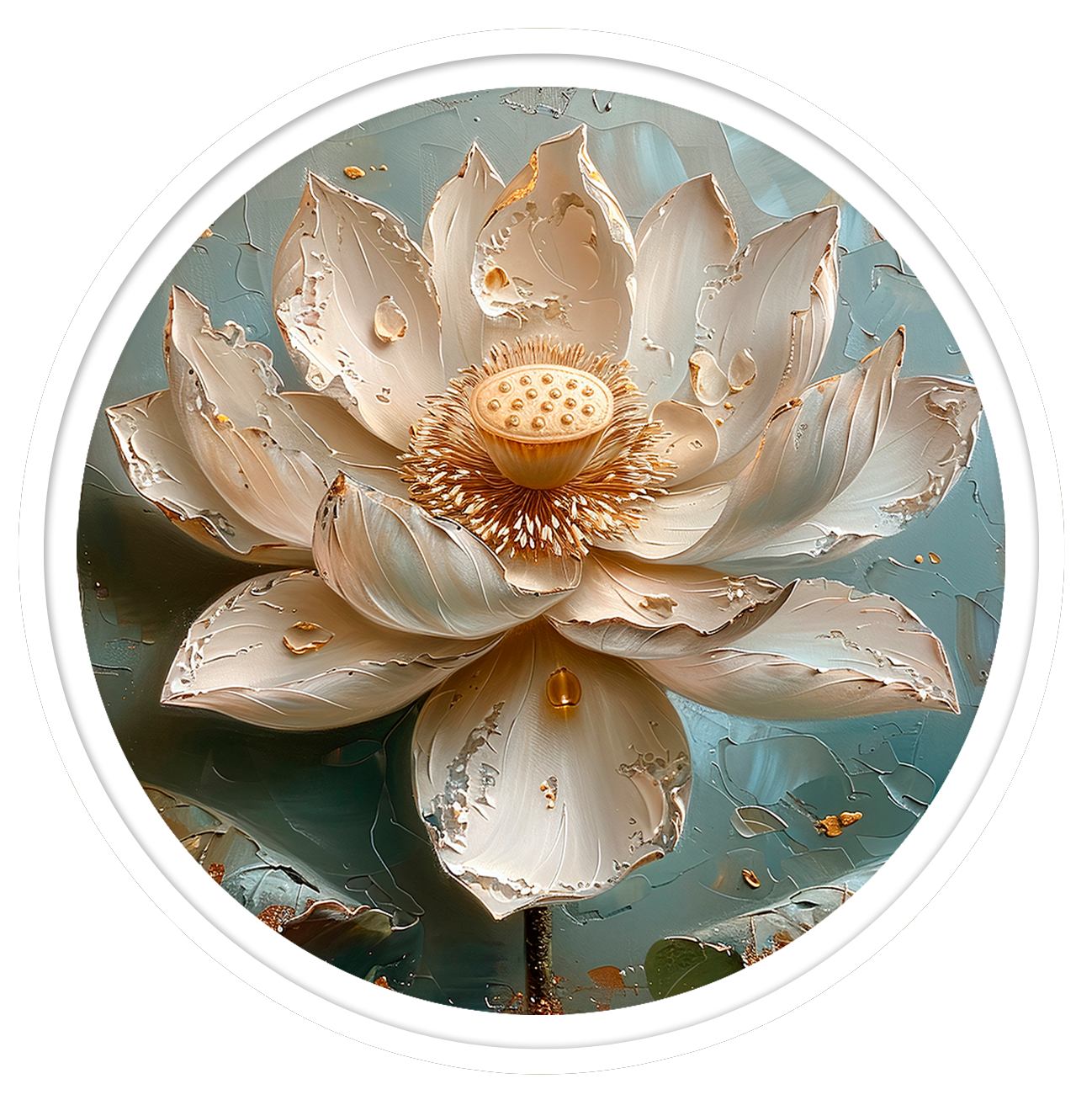 Lotus round wall art