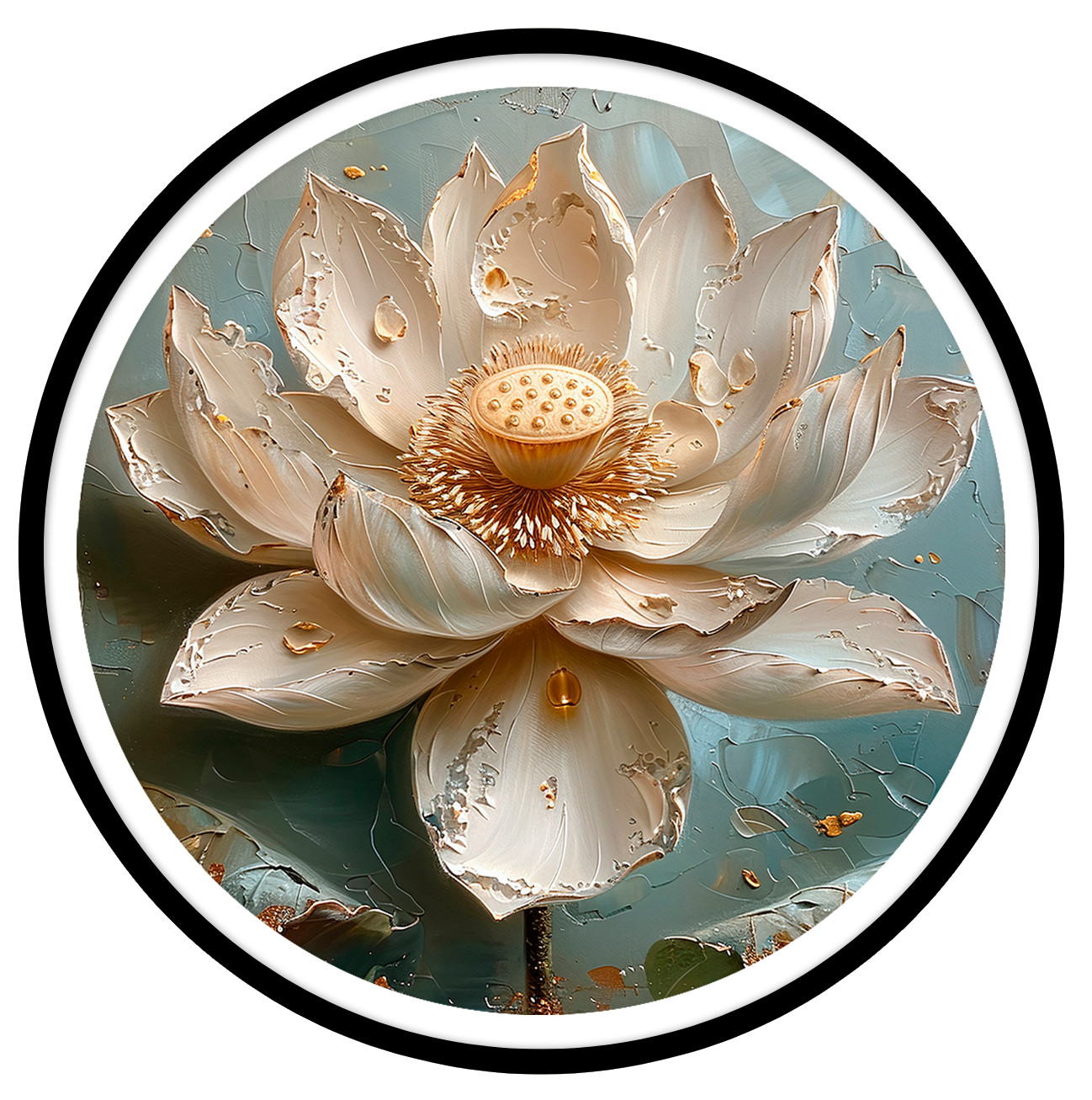 Lotus round wall art