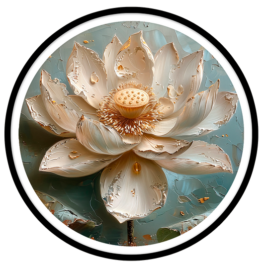 Lotus round wall art