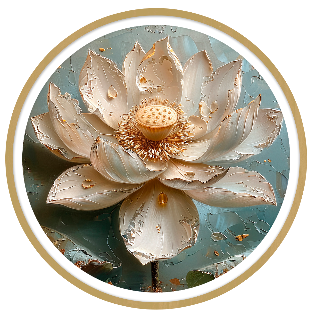 Lotus round wall art