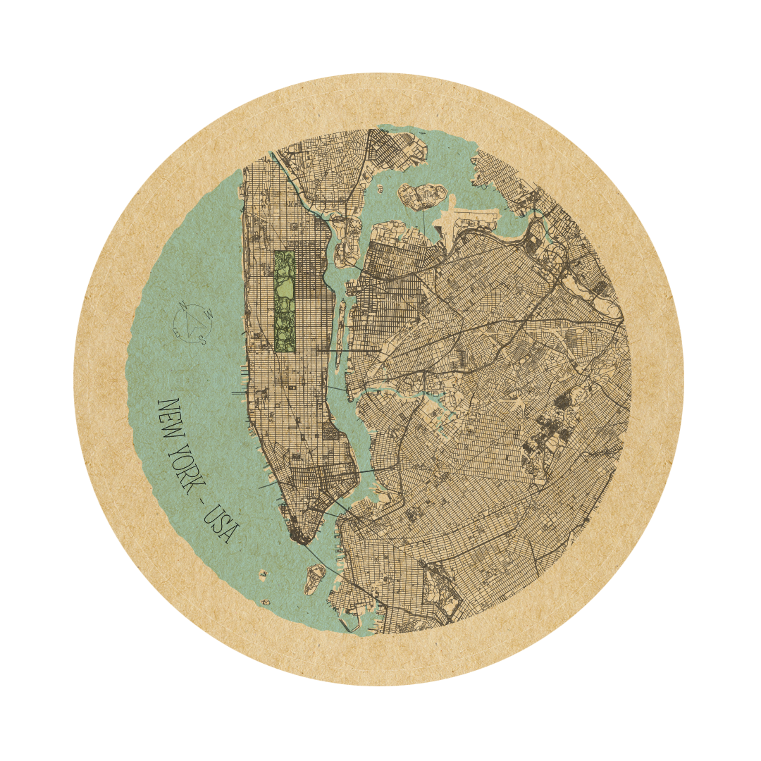 New York round wall art