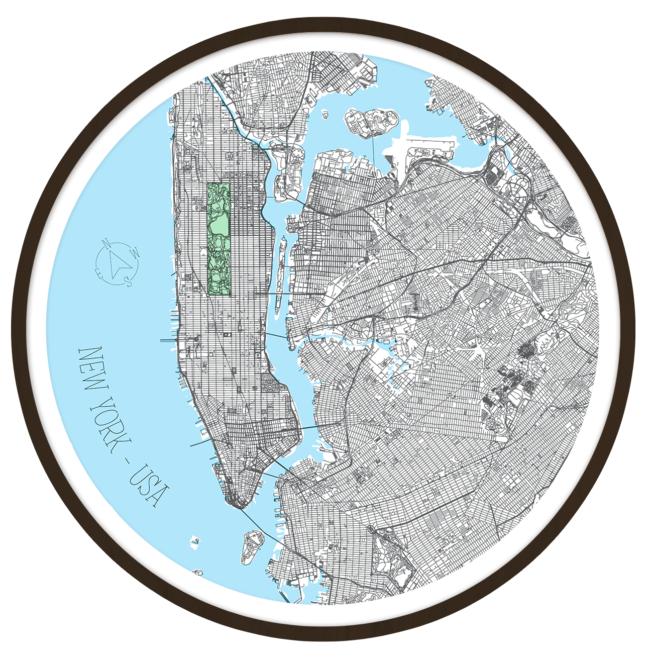 New York round wall art