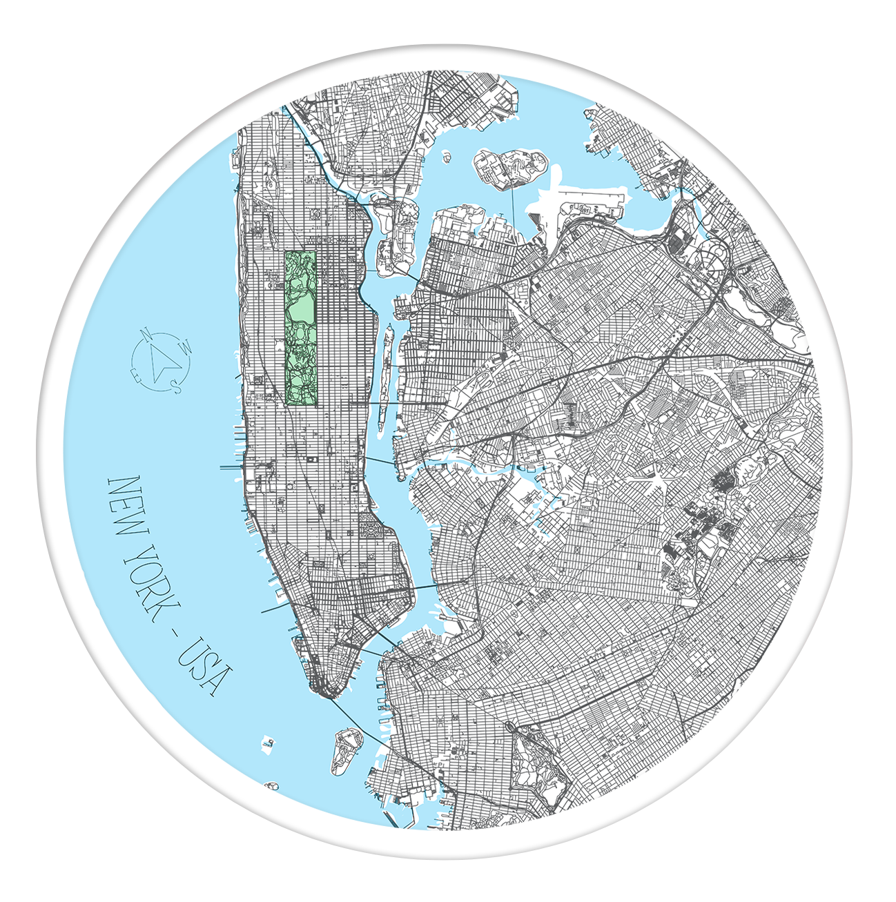 New York round wall art
