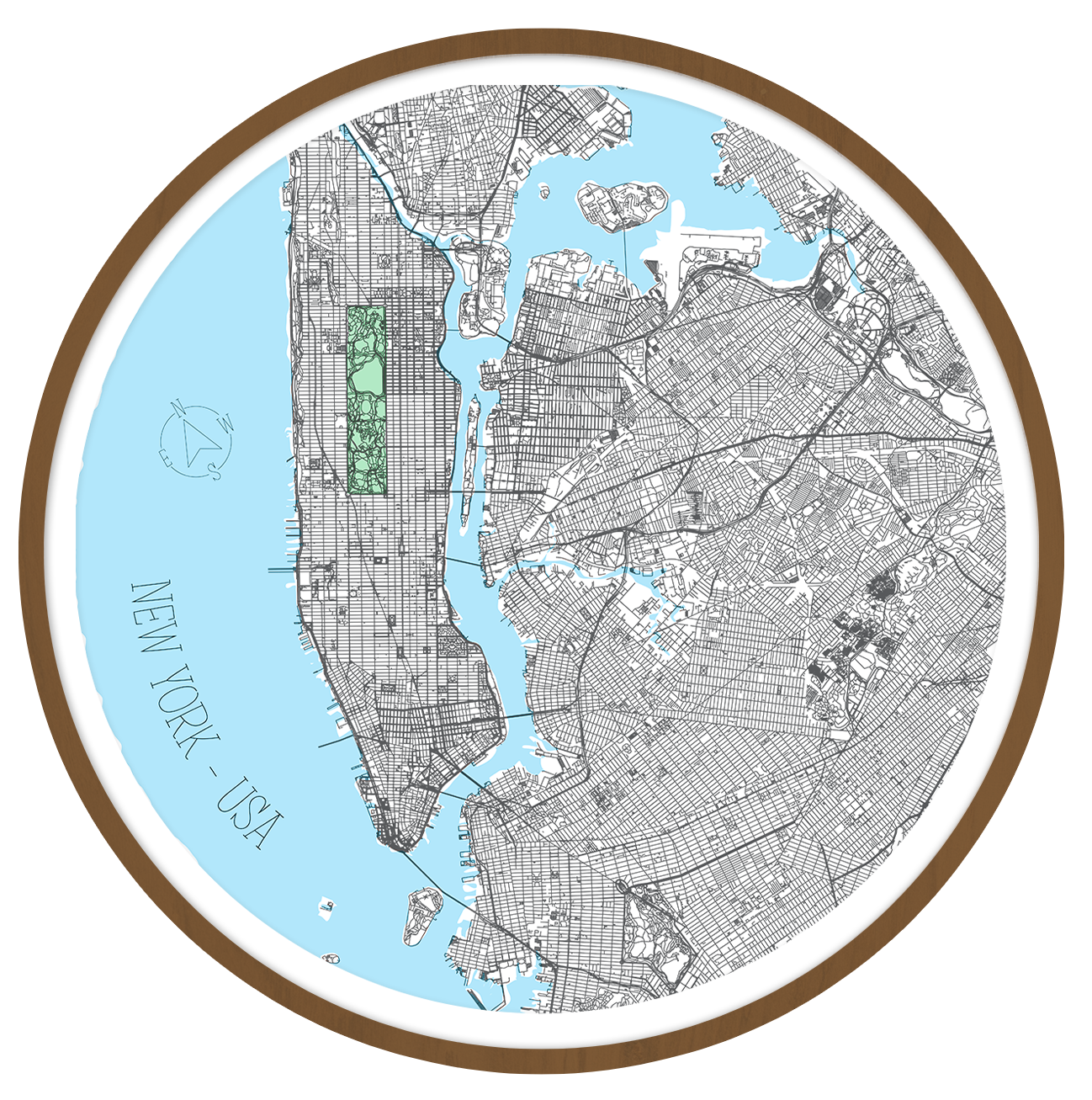 New York round wall art