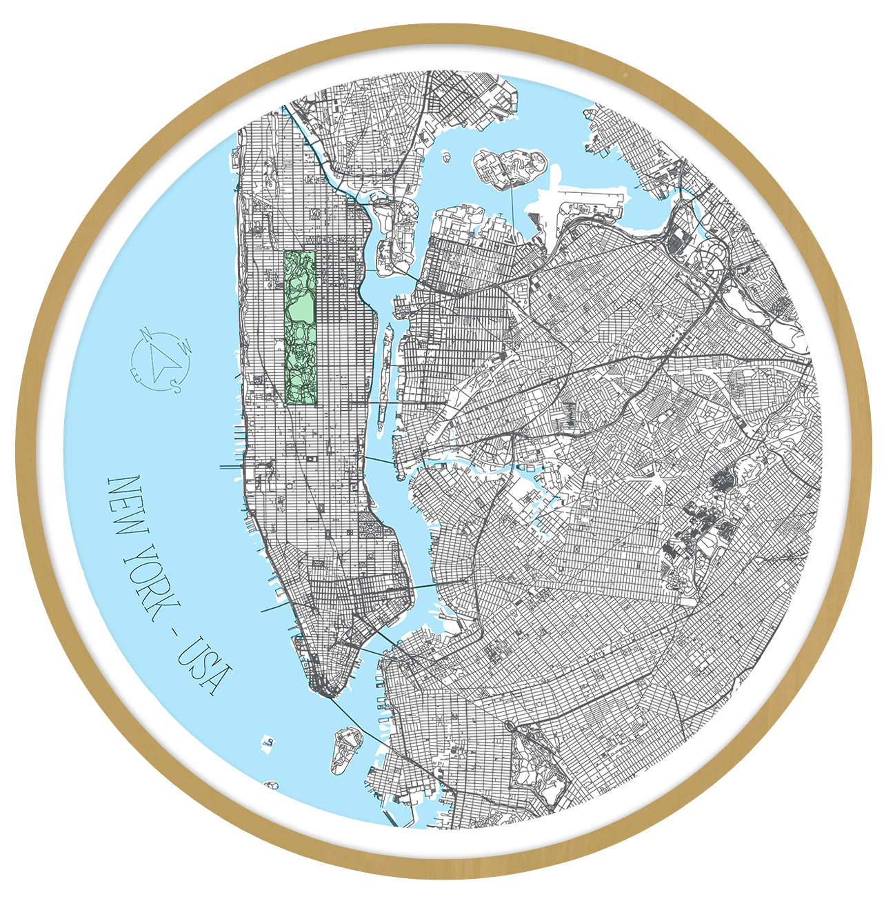New York round wall art
