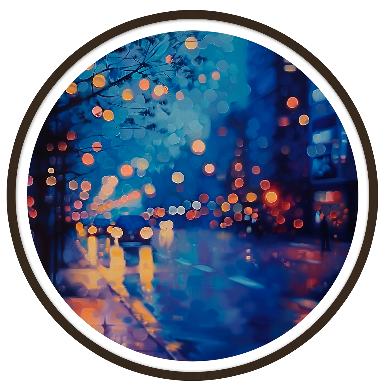 Night round wall art