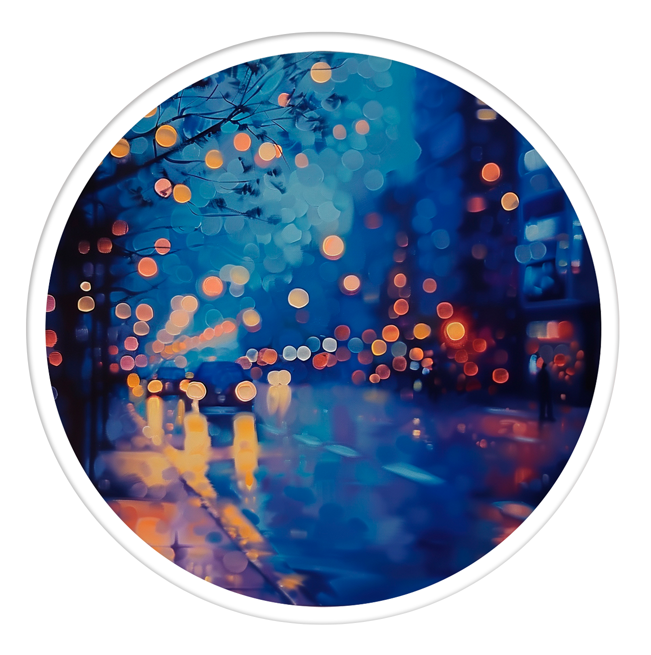 Night round wall art
