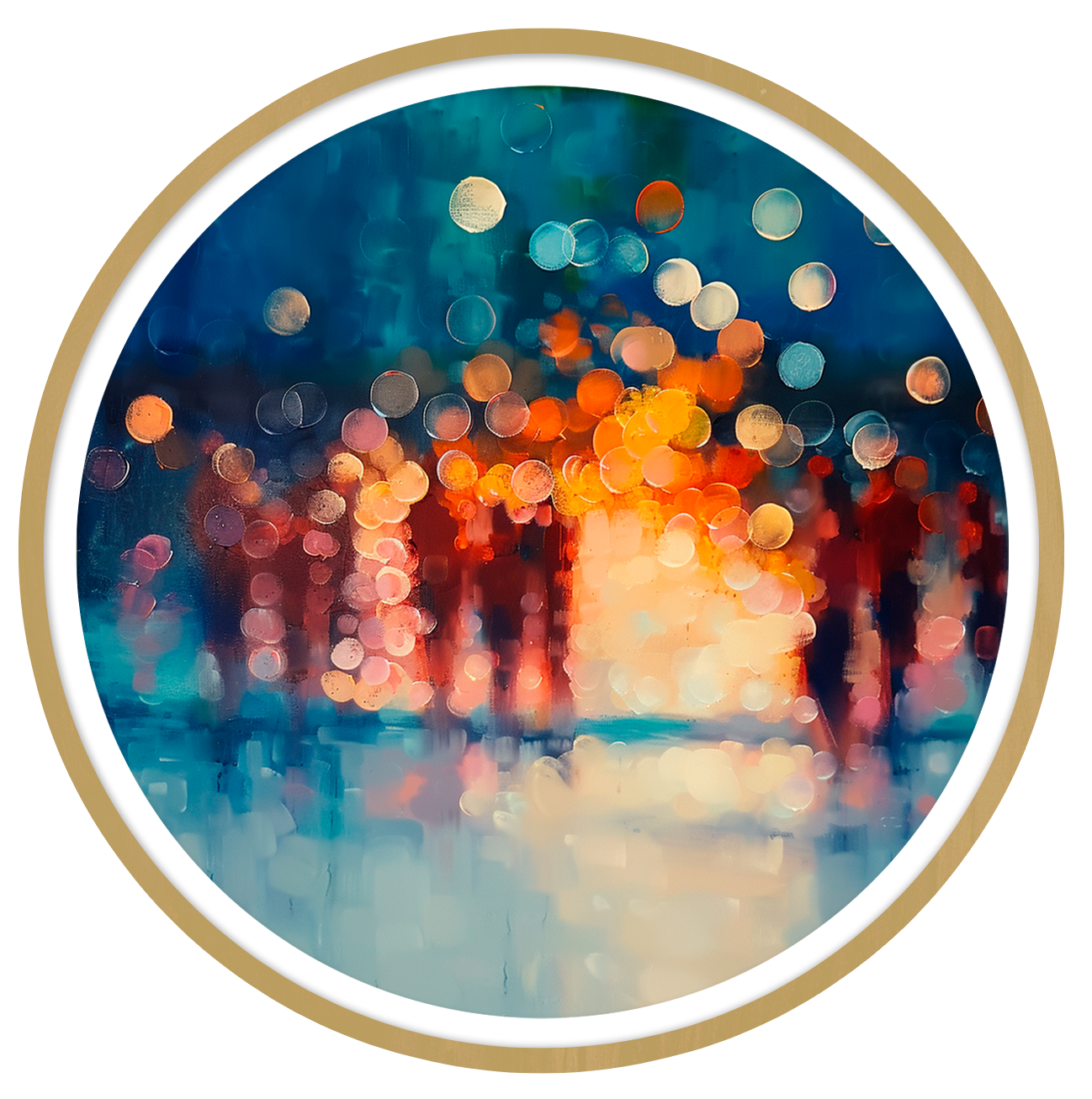 Nocturnal Reflections round wall art