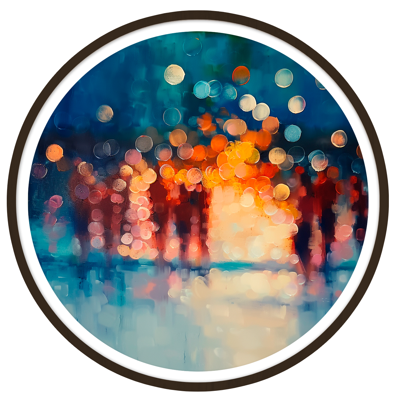 Nocturnal Reflections round wall art