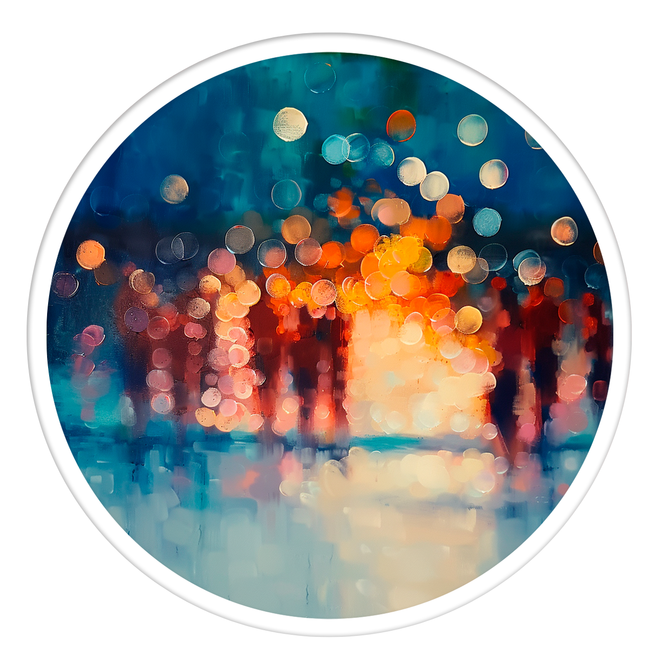 Nocturnal Reflections round wall art