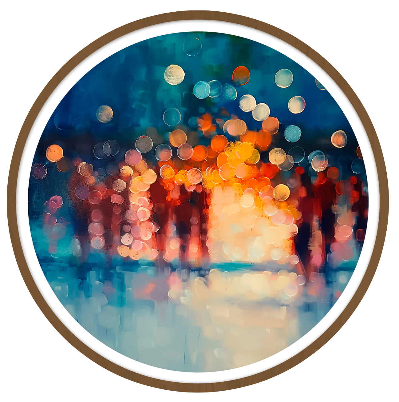 Nocturnal Reflections round wall art
