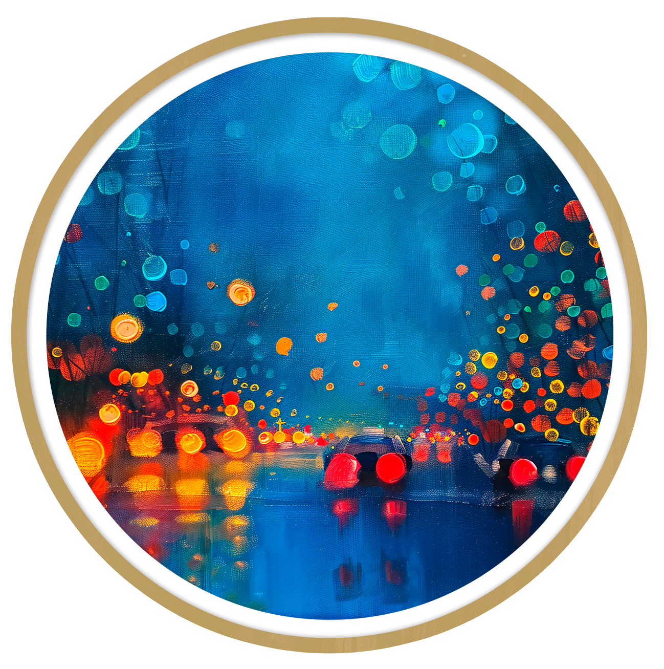 Nocturnal symphony round wall art