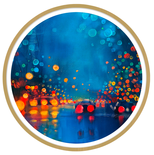 Nocturnal symphony round wall art