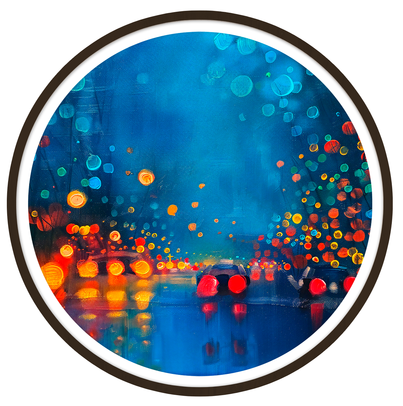 Nocturnal symphony round wall art