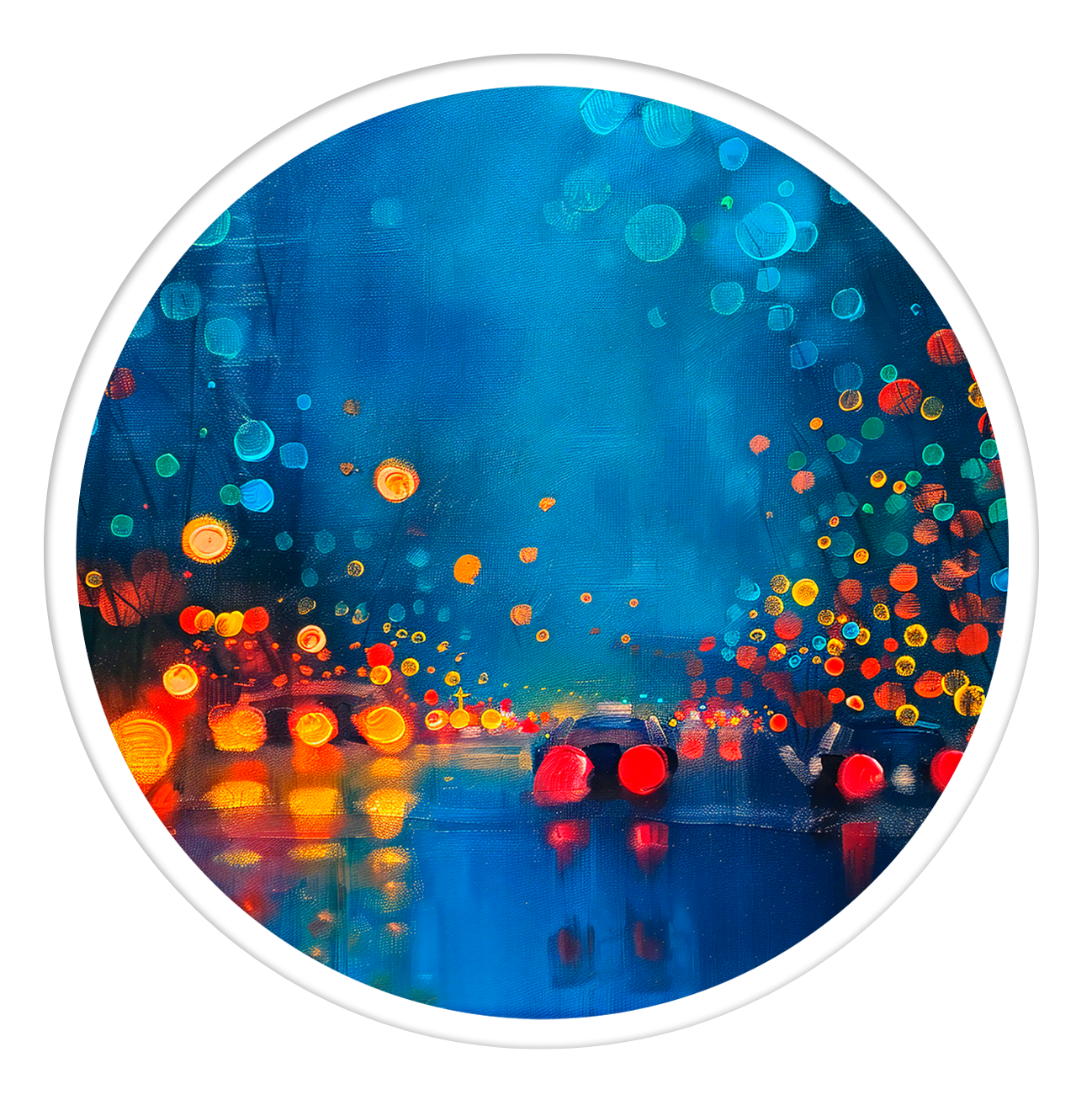 Nocturnal symphony round wall art
