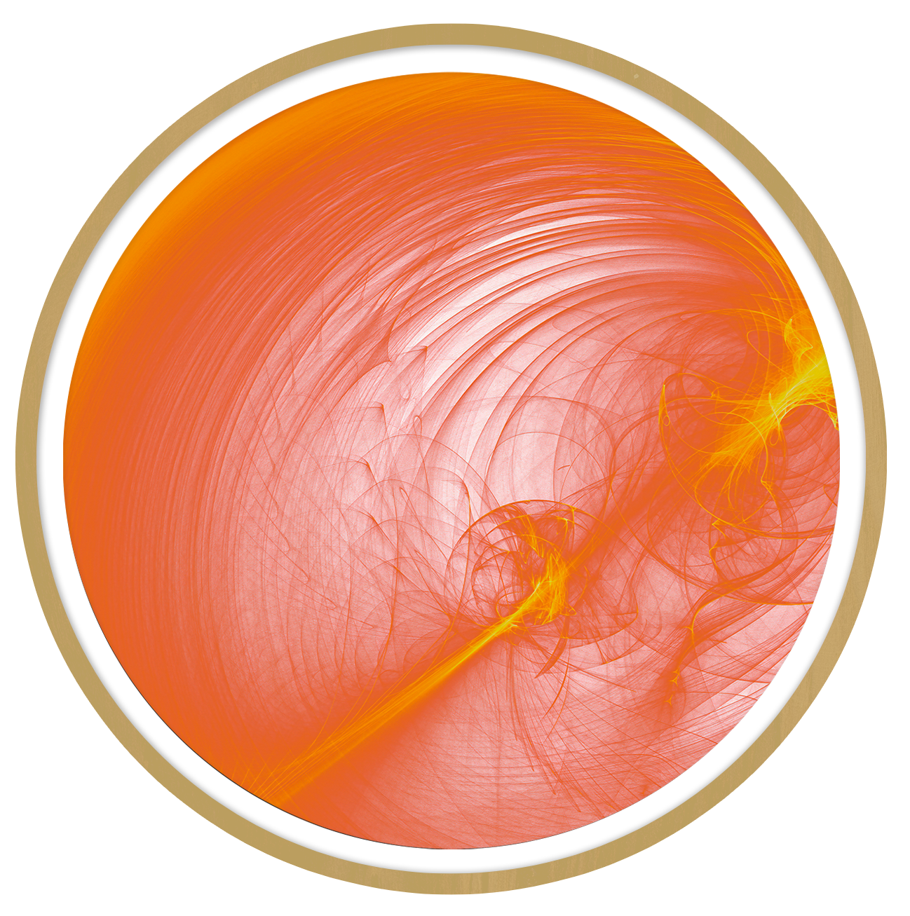 Orange twist round wall art