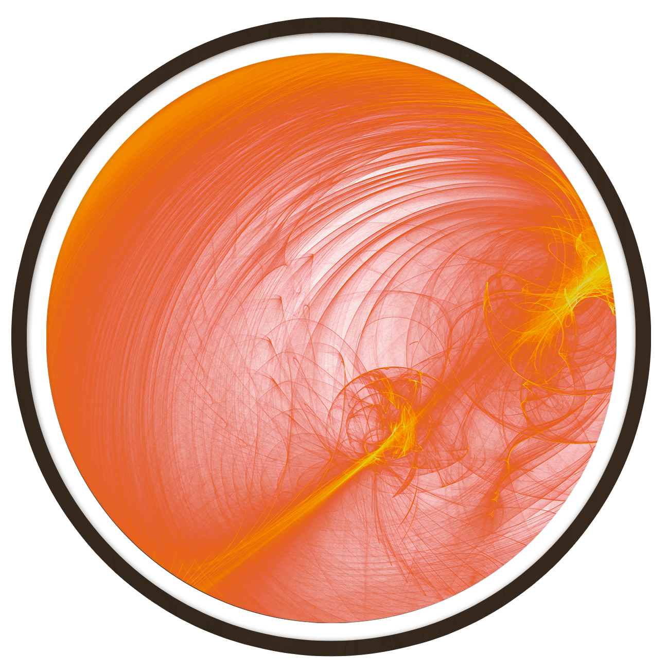 Orange twist round wall art