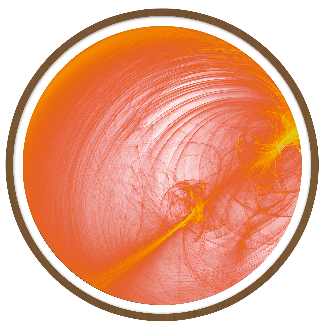 Orange twist round wall art