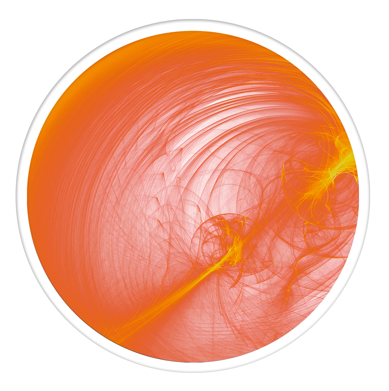 Orange twist round wall art