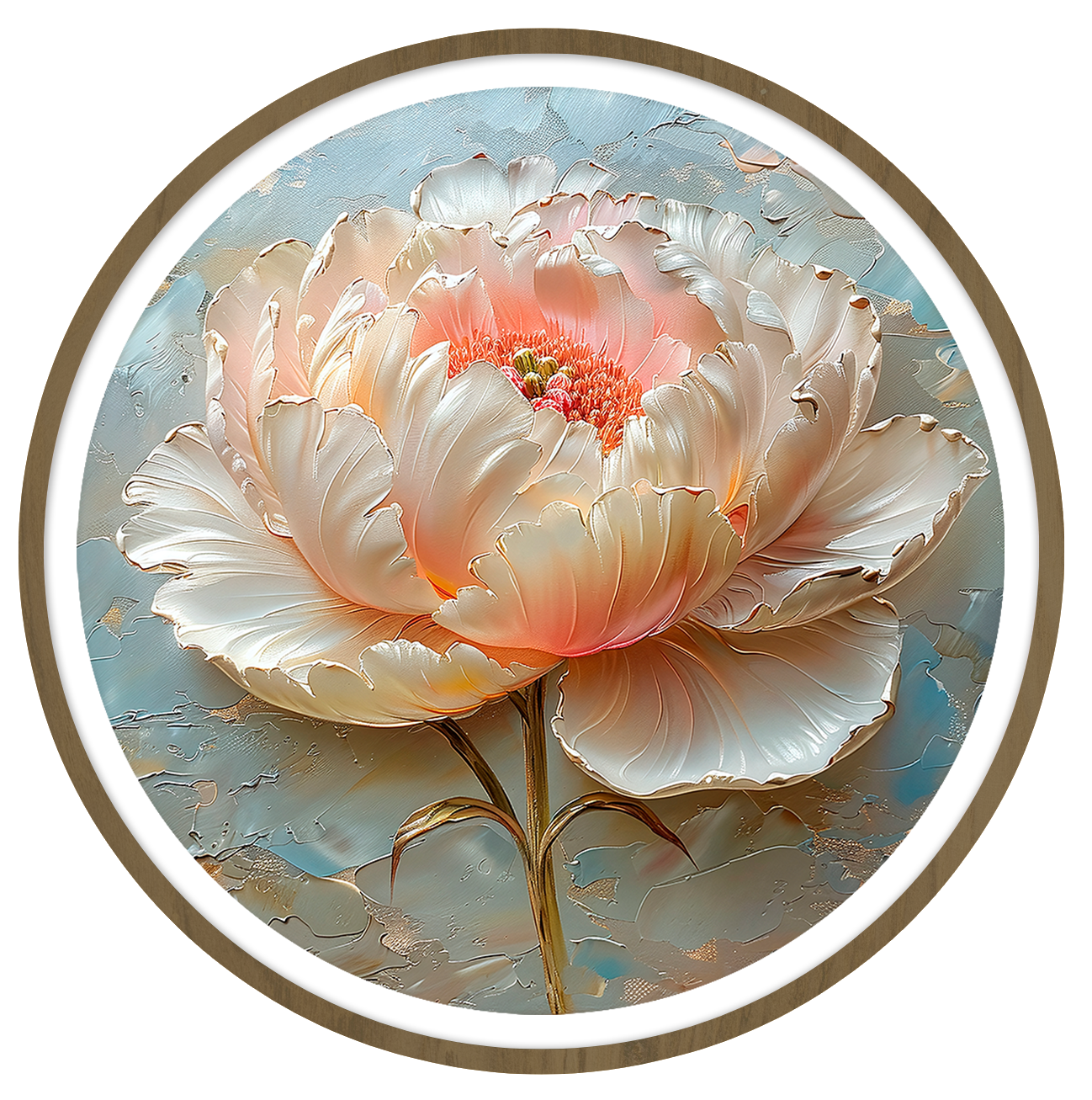 Peony round wall art