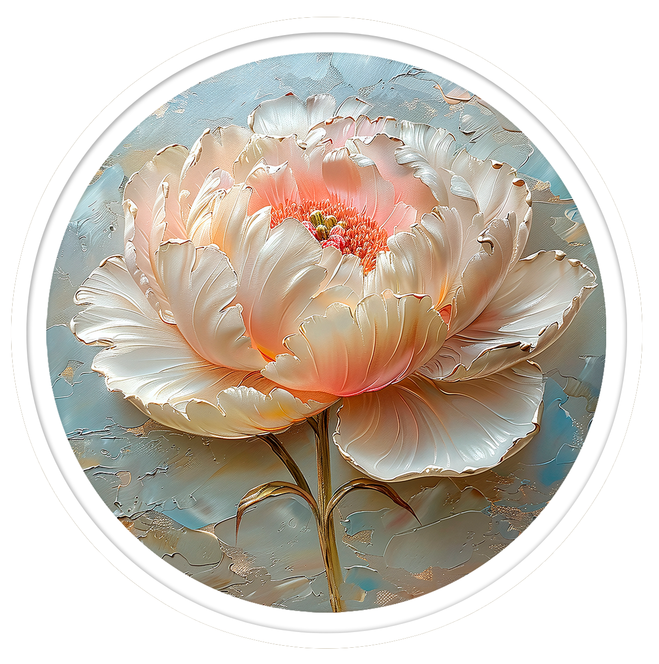 Peony round wall art
