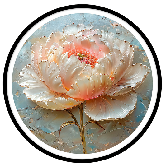 Peony round wall art
