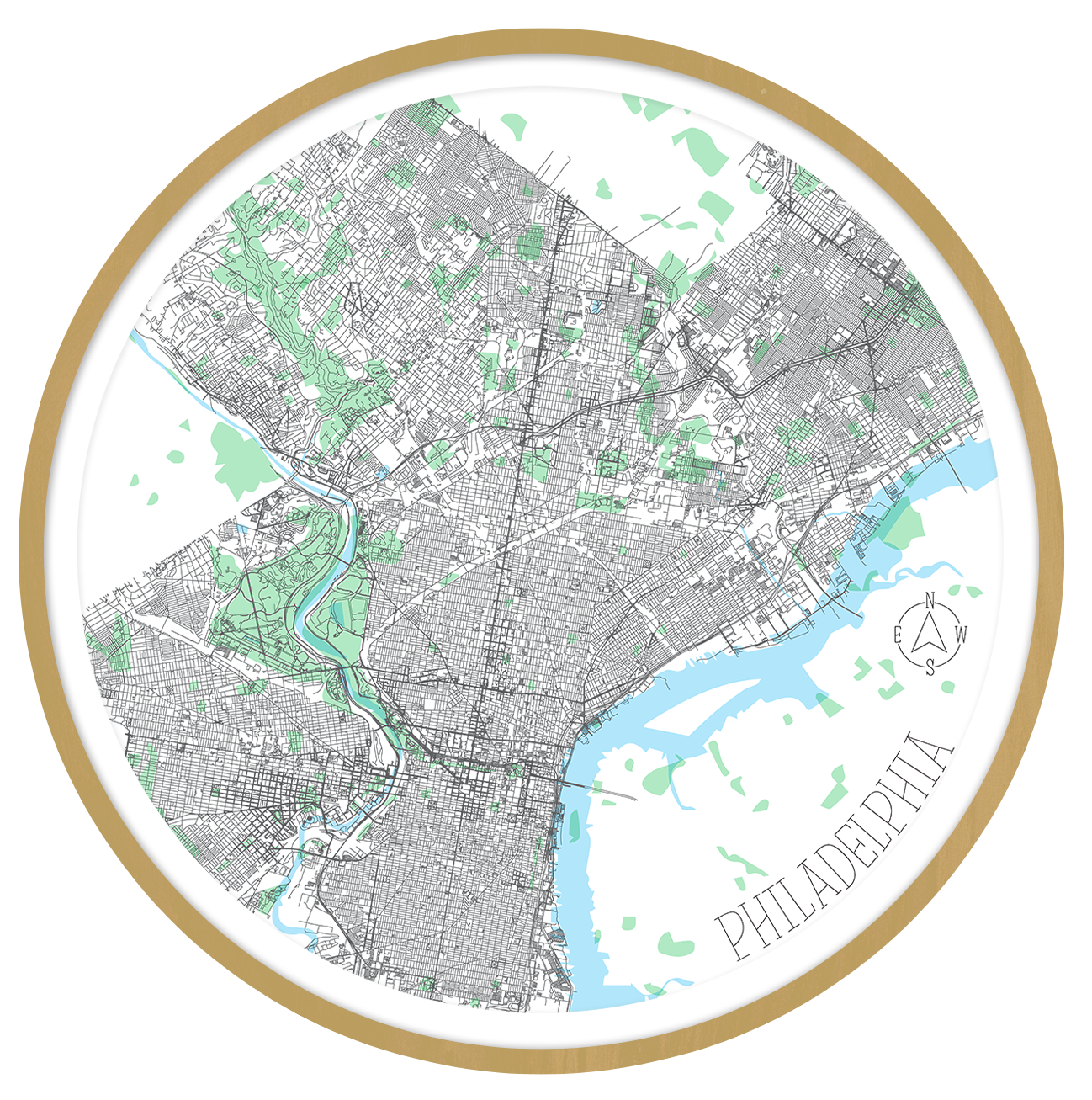 Philadelphia round wall art