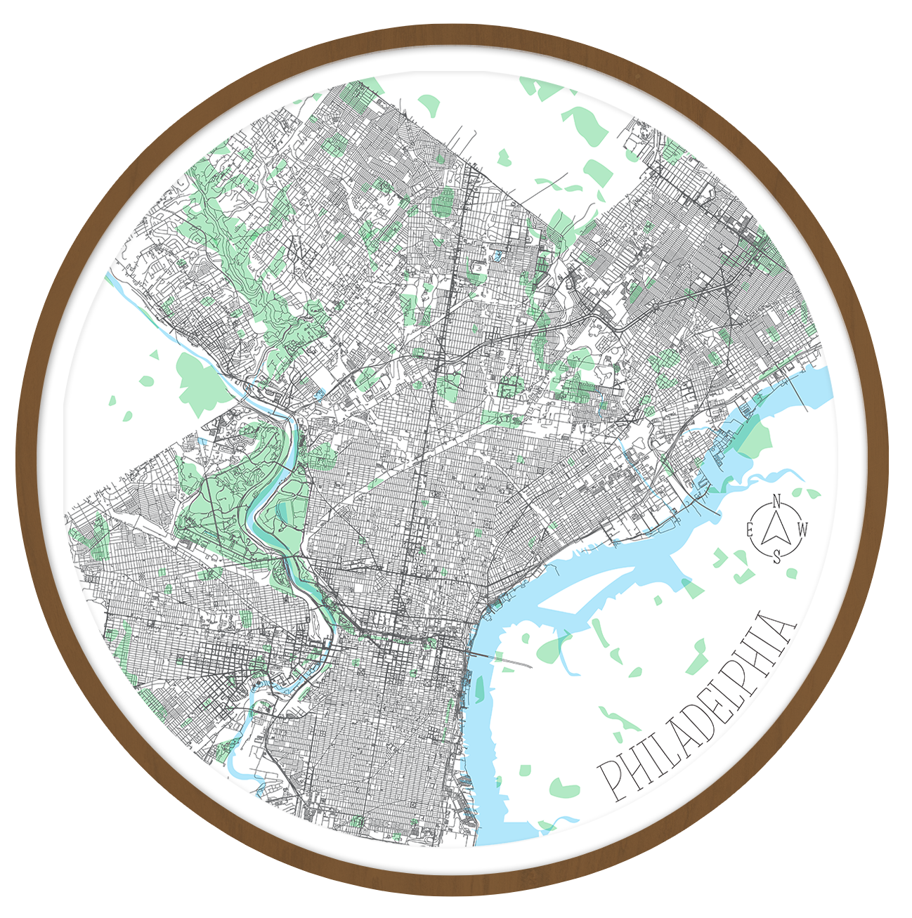 Philadelphia round wall art