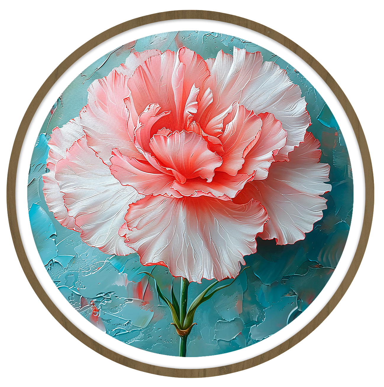 Poet's carnation round wall art