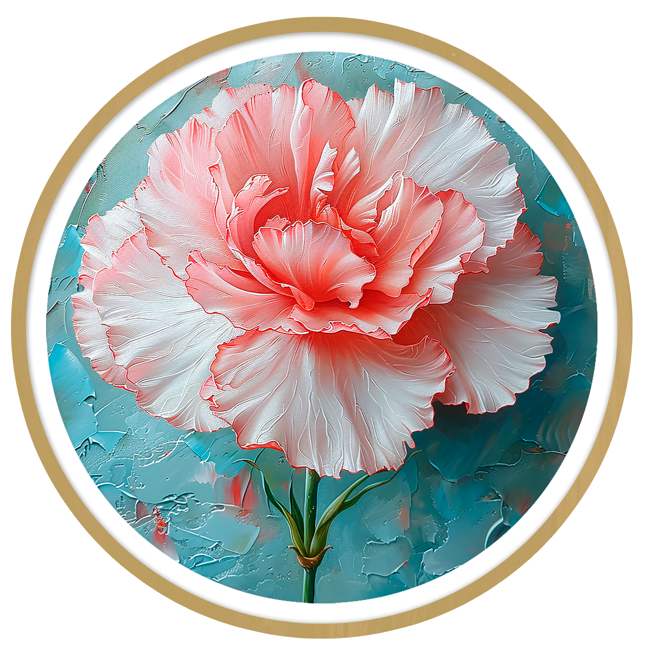 Poet's carnation round wall art