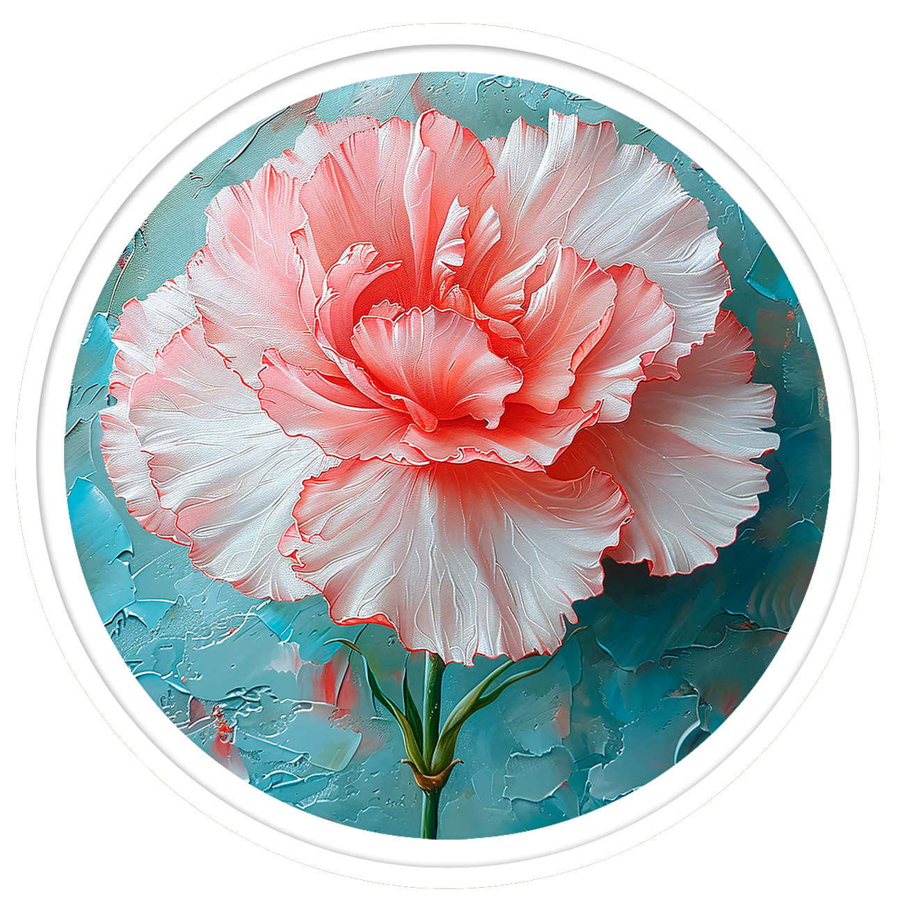 Poet's carnation round wall art