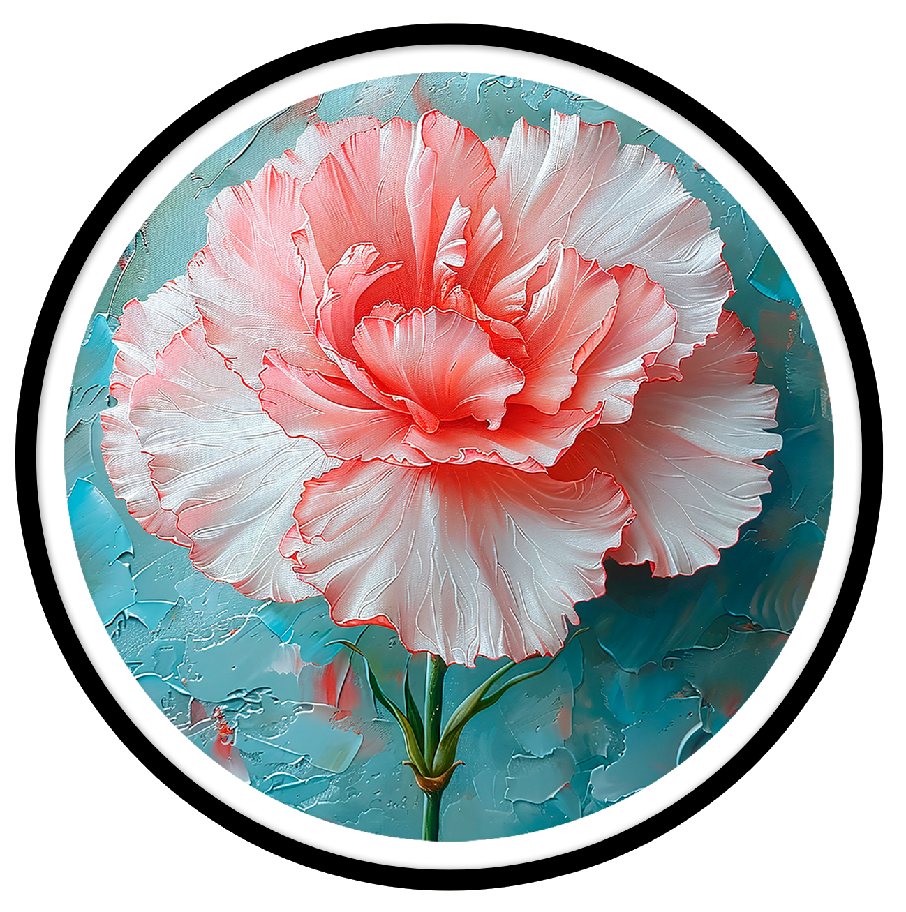 Poet's carnation round wall art