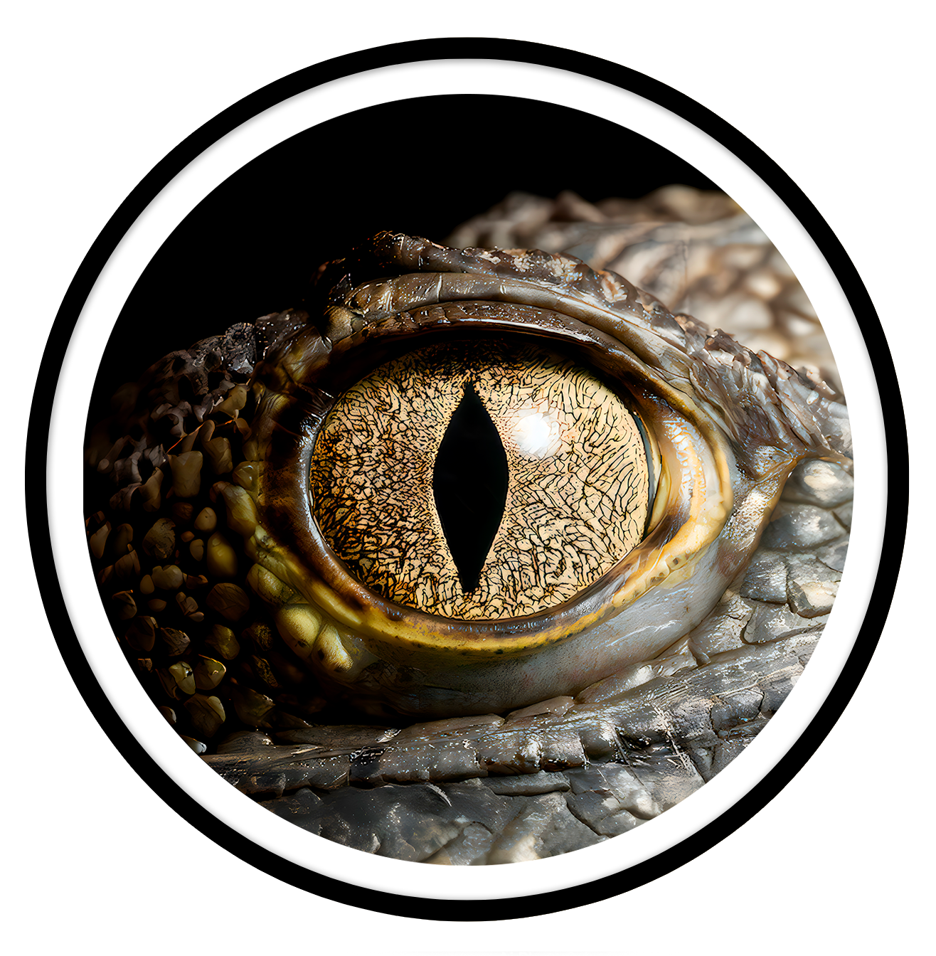 Crocodile Round wall art