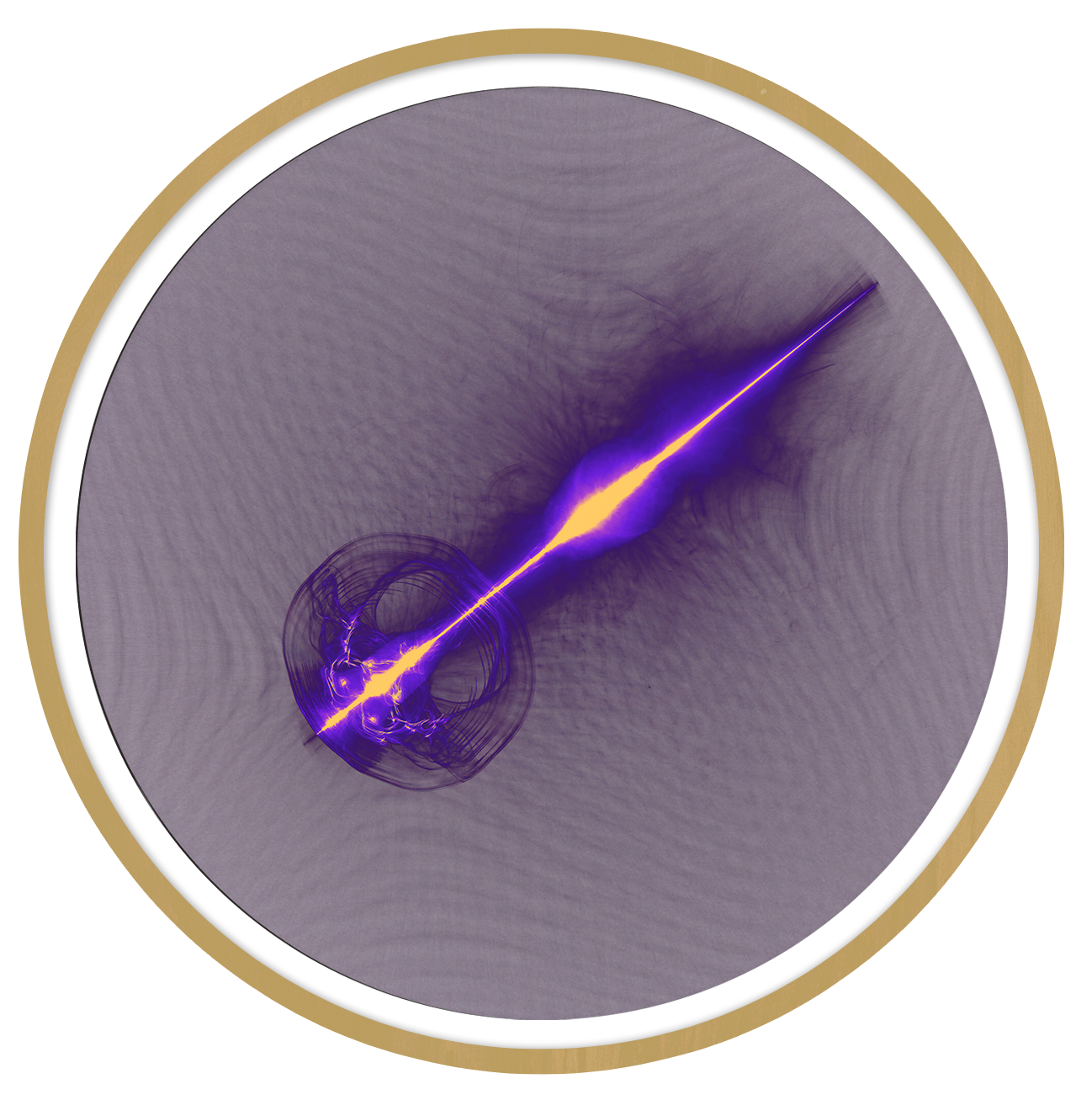 Purple orbital round wall art