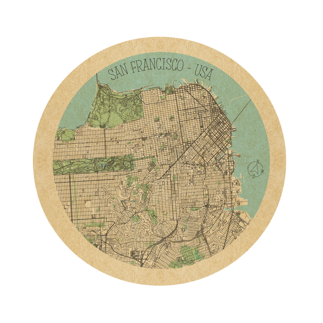 San Francisco round wall art