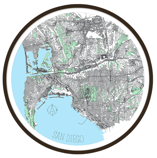 San Diego round wall art