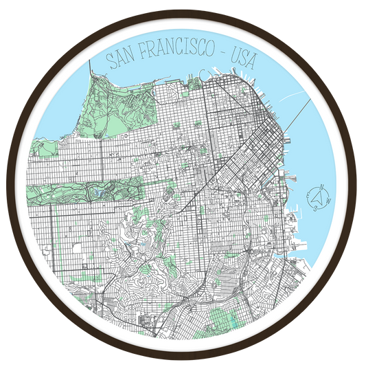 San Francisco round wall art