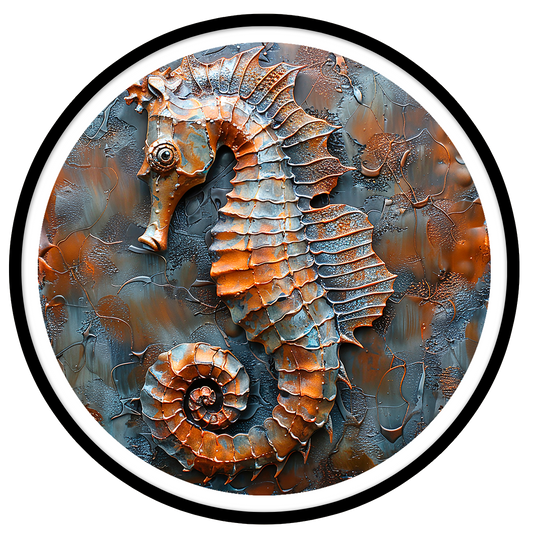 Seahorse round wall art