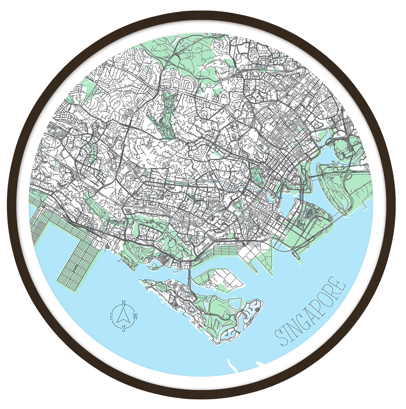 Singapure round wall art