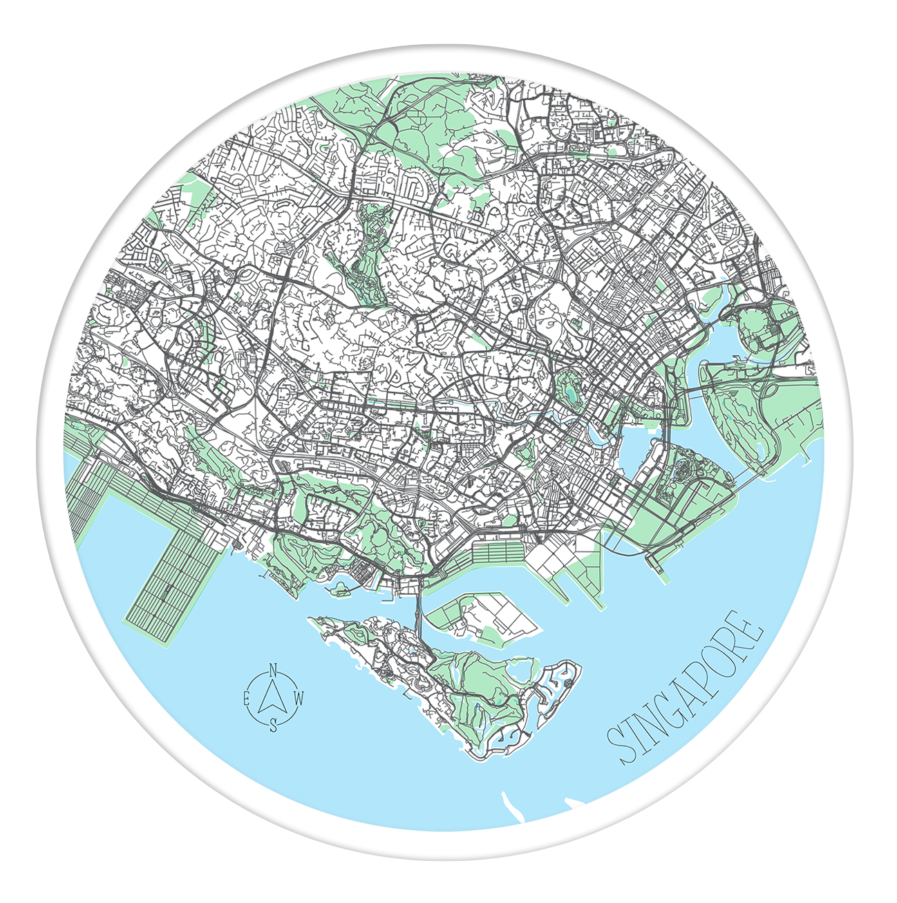 Singapure round wall art