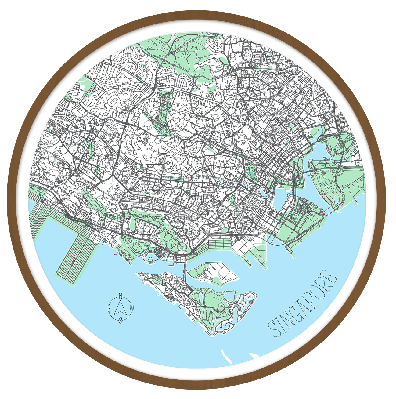 Singapure round wall art