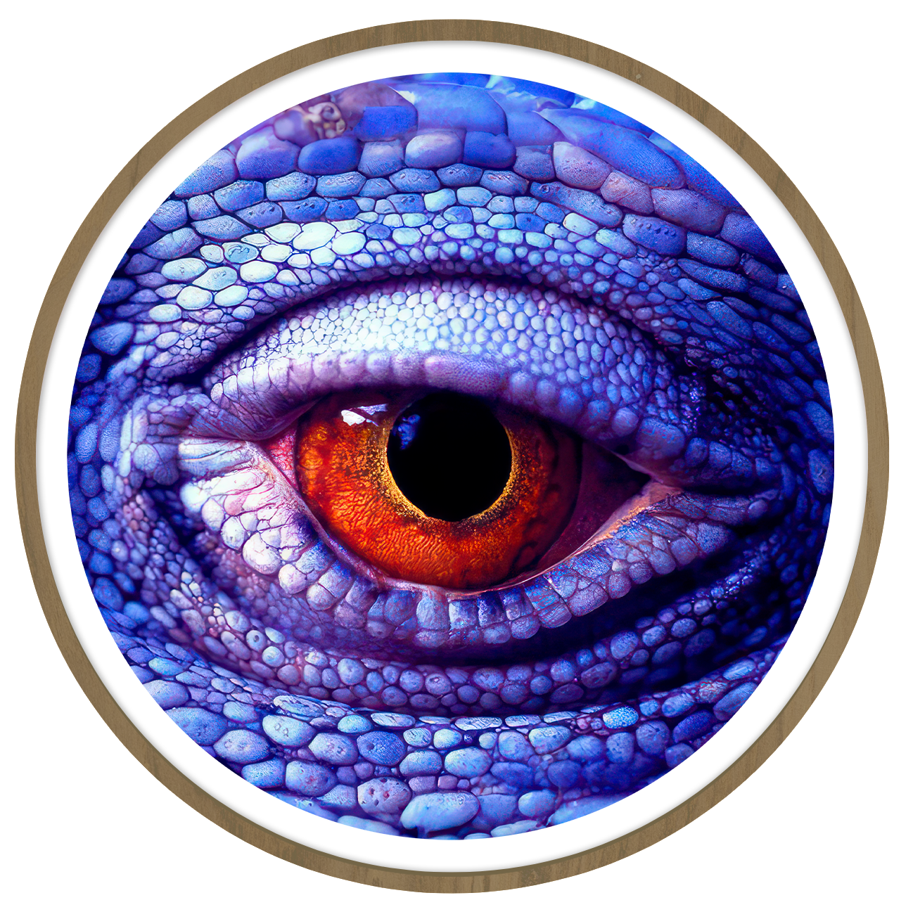 Purple reptile Round wall art