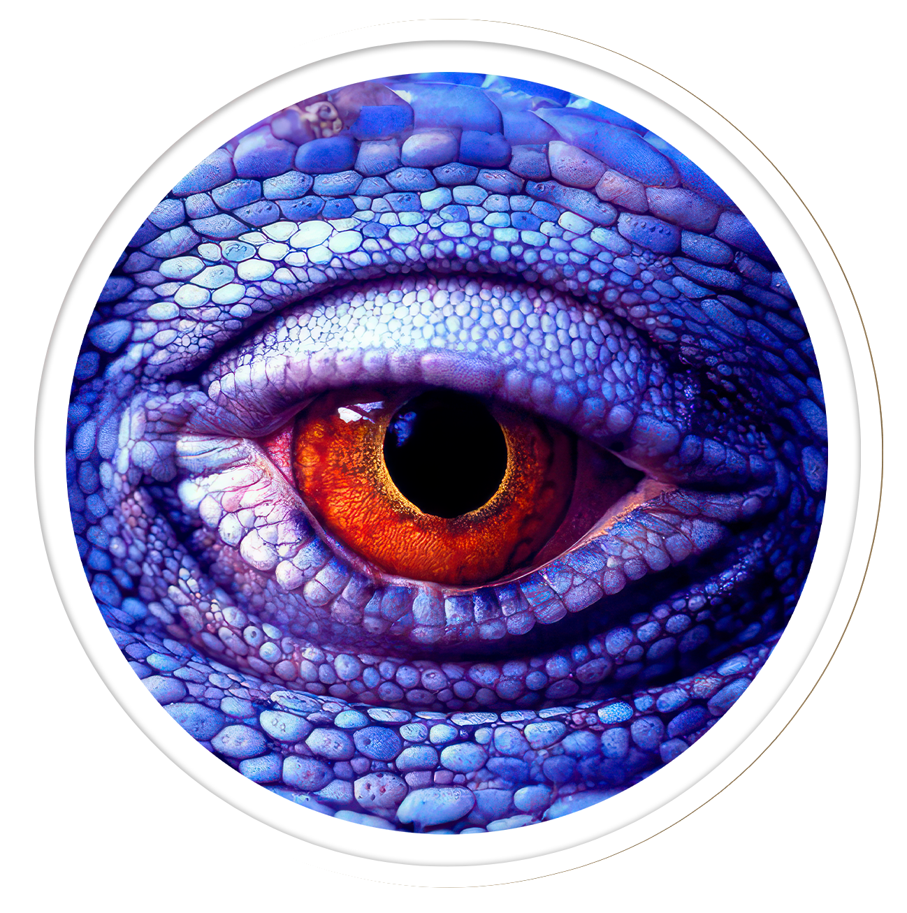 Purple reptile Round wall art