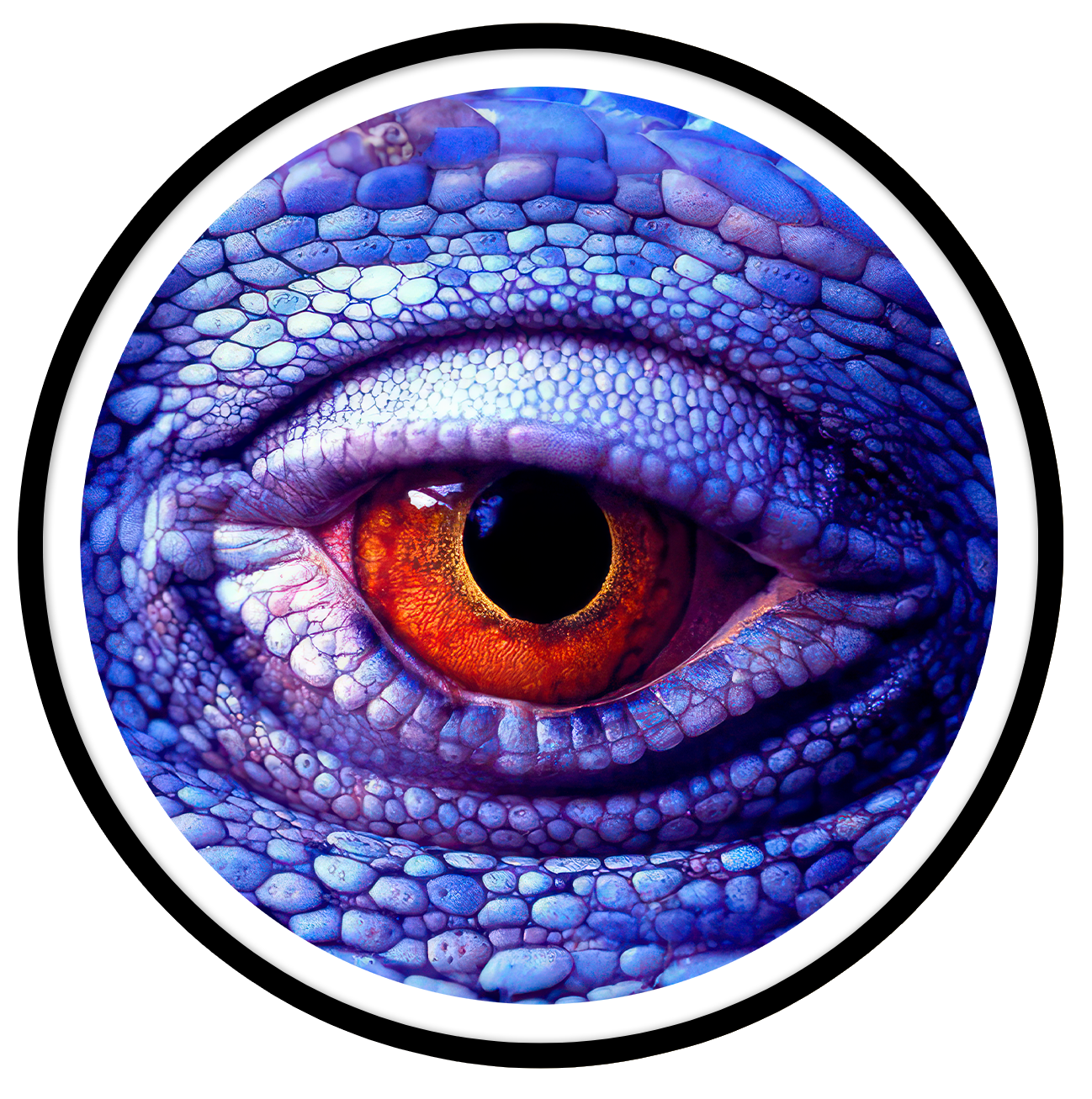 Purple reptile Round wall art