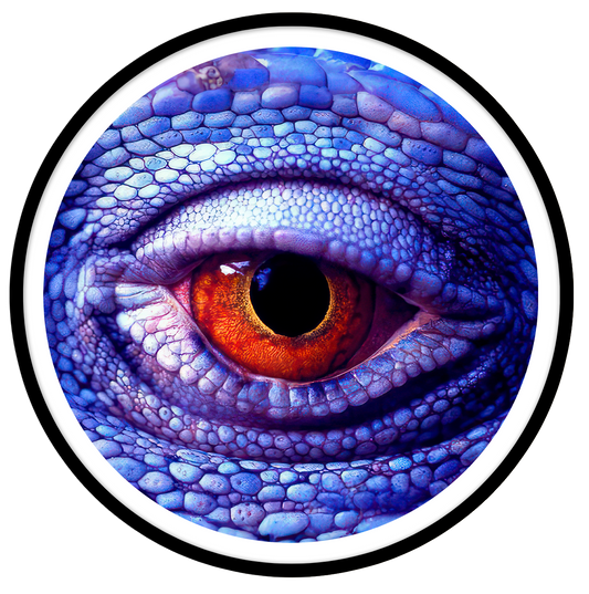 Purple reptile Round wall art