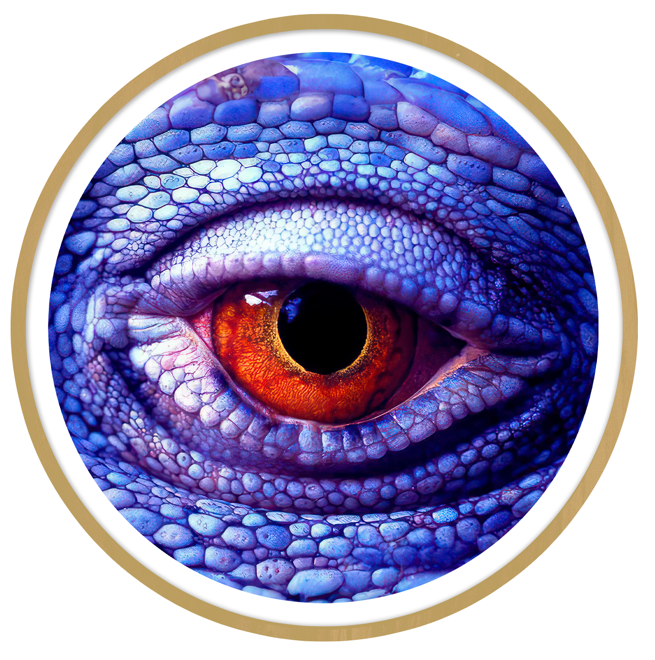 Purple reptile Round wall art