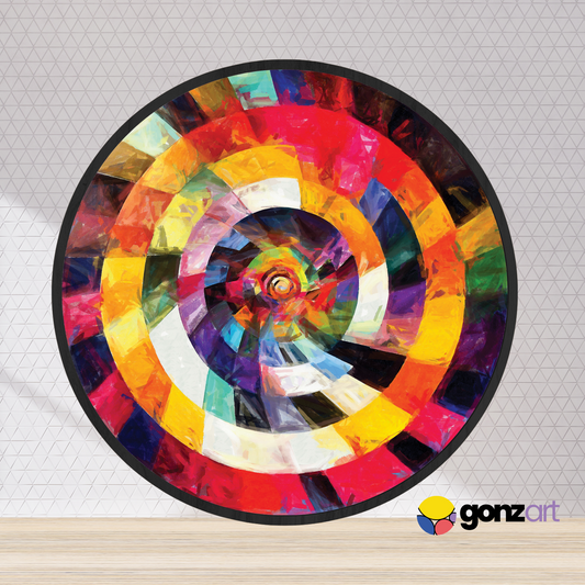 Spiral spectrum round wall art